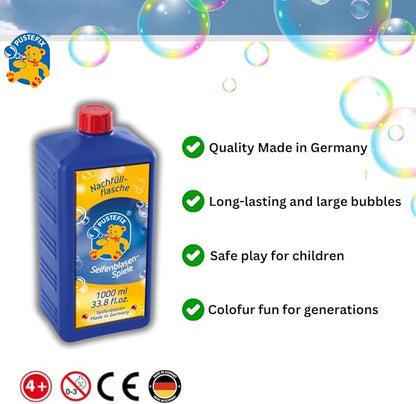 33.8 oz Refill Bottle of Pustefix Liquid Bubble Blowing Soap Solution, 1000ml