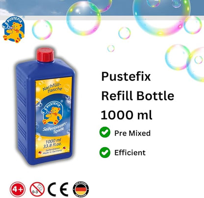 33.8 oz Refill Bottle of Pustefix Liquid Bubble Blowing Soap Solution, 1000ml